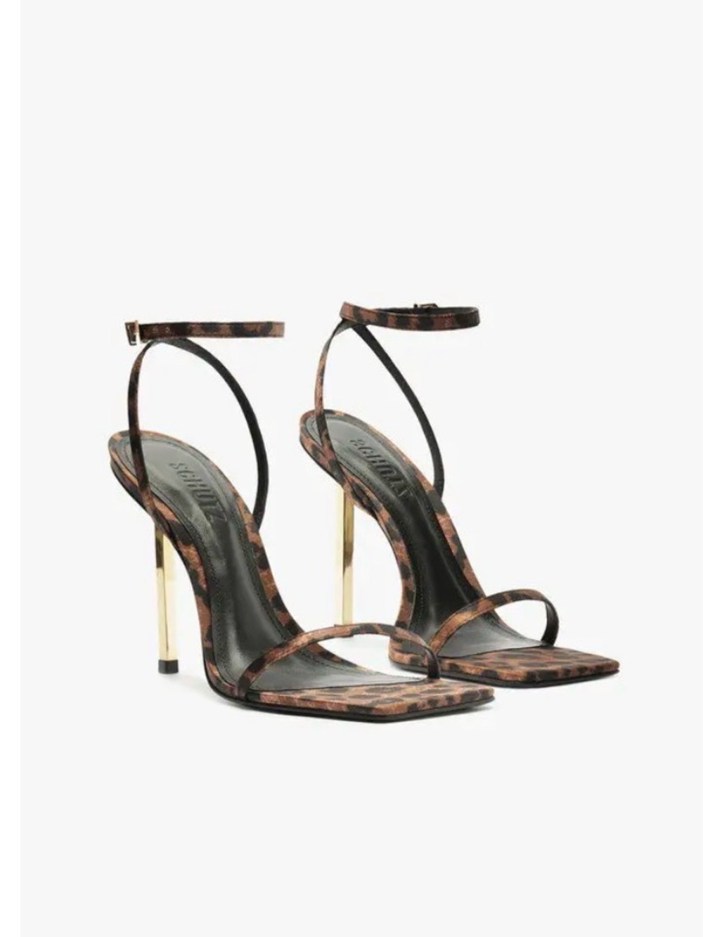 SCHUTZ Leopard Print Strappy Stiletto Sandals - SAM SANDAL 7.5